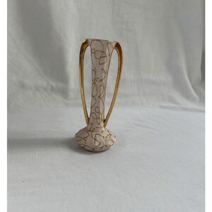 Pedal Pink and Gold Small Decorative Vase, Delicate, Pretty, Handles